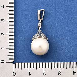 Круглые подвески из ракушечного жемчуга STER-L067-02P