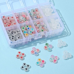 6 стиль светящихся акриловых и прозрачных пластиковых бусин&nbsp;MACR-FS0001-24