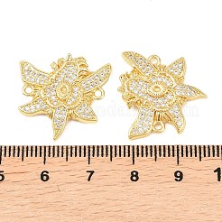 Латунный микропаве в виде цветка с кубическим цирконием&nbsp;KK-F931-09G