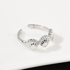 Латунные регулируемые открытые манжеты для женщин&nbsp;RJEW-R032-03P