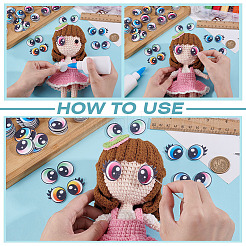 48 пара кабошонов для глаз из шерстяного фетра&nbsp;DIY-ME0002-14