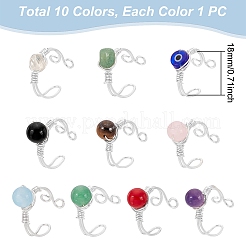 Кольца с натуральными и синтетическими драгоценными камнями и лампворк&nbsp;RJEW-UN00047