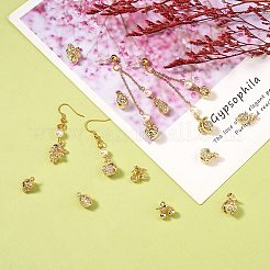18スタイルフルーツスタイルラックメッキ合金チャーム9個。  クリスタルラインストーン付き  カドミウムフリー＆ニッケルフリー＆鉛フリー  パイナップル＆ザクロ＆イチゴ  ライトゴールド  11~17x7.5~11.5x5.5~8mm  穴：1.2~1.4mm  2個/スタイル&nbsp;FIND-SZ0002-95