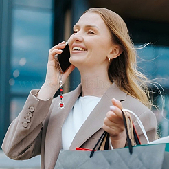 4 шт. ремешки для мобильных телефонов из сплава и стекла&nbsp;HJEW-DR00248