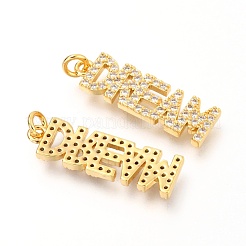 Латунные микропаве прозрачные подвески с фианитом ZIRC-O036-10G