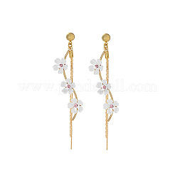 Orecchini pendenti con nappe a forma di fiore in lega di strass&nbsp;FS-WG9AAA9-01