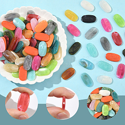 100 шт. овальные акриловые бусины с имитацией драгоценных камней&nbsp;OACR-SP0001-65