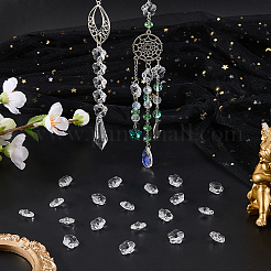 80 pièce de breloques connecteur en verre transparent à facettes&nbsp;GLAA-SP0001-88B-01