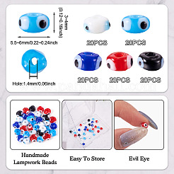 100 шт. 5-цветные бусины ручной работы от сглаза&nbsp;LAMP-TA0001-88B