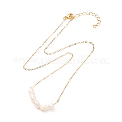 Ожерелье с подвеской из натуральных жемчужных бусин для девочек и женщин NJEW-JN03667