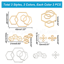 12 шт. 6 филигранных соединительных звена из нержавеющей стали 201&nbsp;STAS-UN0040-86