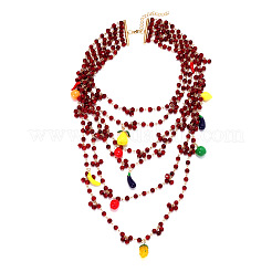 Многослойные ожерелья в стиле бохо из цинкового сплава и стекла с фруктами для женщин FS-WGB553D-01