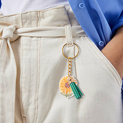 Акриловые брелки с подвеской в виде подсолнуха&nbsp;KEYC-TAC00010