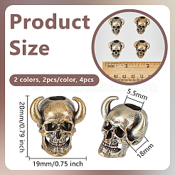 4 шт. 2-х цветные латунные европейские бусины KK-OC0001-52