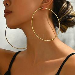 Стильные серьги-кольца из нержавеющей стали 201 с увеличенными кольцами&nbsp;YK5940