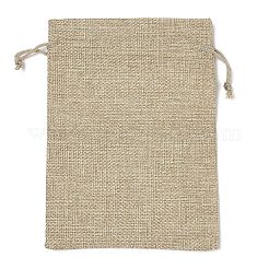 Bolsas de embalaje de arpillera impresas navideñas bolsas con cordón&nbsp;ABAG-Q053-02B-01