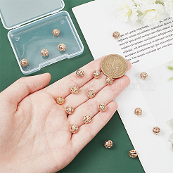 20 шт. 10-х видов латунных полых круглых бусин KK-PH0005-89