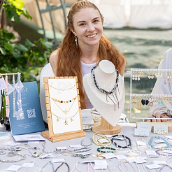 2 сумка бамбуковое дерево несколько подставок для ожерелий NDIS-PH0001-10A