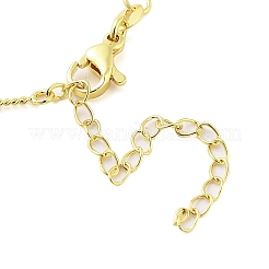 Halsketten mit Medaillon-Anhänger aus Messing mit Mikropflaster und klarem Zirkonia für Damen&nbsp;LS-NJEW-M009-03G-B