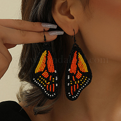 Серьги-подвески ручной работы из стекла с зелеными крыльями бабочки в стиле бохо&nbsp;FV2215