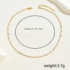 Ожерелья из цепочек-колонн с цветной эмалью из латуни для повседневного стиля&nbsp;JM2574