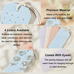 4 шт. 4-х цветный органайзер для сережек-гвоздиков из искусственной кожи AJEW-OC0004-69