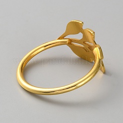 クリスマステーマ合金ナプキンリング  ナプキンホルダー装飾  レストランデイリーアクセシロエス  葉  26x42x42.5mm&nbsp;AJEW-WH20020-134A-G