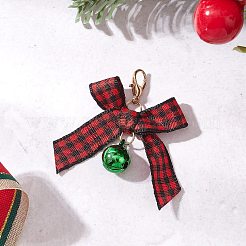 Латунный колокольчик и подвеска-бантик из полиэстера ручной работы&nbsp;HJEW-JM04403-01