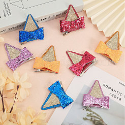 4 пара 4-х цветных блестящих бантов с кошачьими ушками из ткани для волос из кожи аллигатора PHAR-CA0001-004