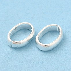 真鍮製フレームコネクター  クイックリンクコネクタ  カドミウムフリー＆鉛フリー  オーバル  925銀メッキ  9x7x2.5mm  内径：7.5x4.7mm&nbsp;KK-M250-24C-S