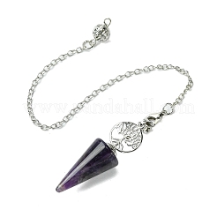 Natürliche Amethyst Kegel Wünschelrute Pendel große Anhänger&nbsp;G-C114-02P-16