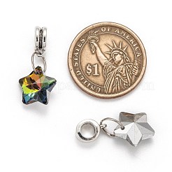 Тибетский стиль сплава с большим отверстием европейские подвески с подвесками PALLOY-JF00040