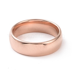 201ステンレススチール製プレーンバンドリング（女性用）  ローズゴールド  内径：17mm&nbsp;RJEW-I089-22RG