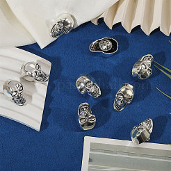12 Stück Totenkopf-Anstecknadel aus Aluminiumlegierung für Herrenanzüge&nbsp;JEWB-PH0001-91