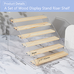 Прямоугольный акриловый органайзер с деревянными минифигурками ODIS-WH0038-102D