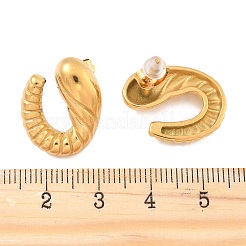 Серьги-гвоздики в форме спирального круассана из нержавеющей стали 304 для женщин&nbsp;EJEW-Z095-01G