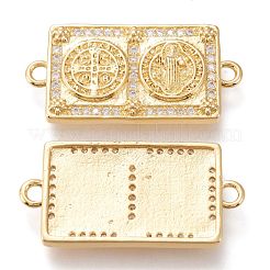 Connettori in ottone con micro pavimentazioni in zirconia cubica trasparente&nbsp;ZIRC-I044-04A