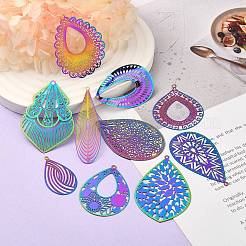 24 шт. 12 стиля ионного покрытия (IP) 201 филигранные подвески из нержавеющей стали STAS-SZ0002-18