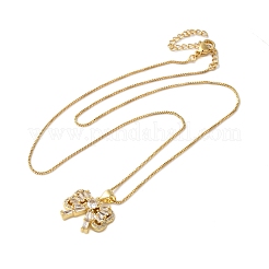 Женские ожерелья с подвеской из латуни и прозрачного кубического циркония&nbsp;LS-NJEW-S429-04G-01