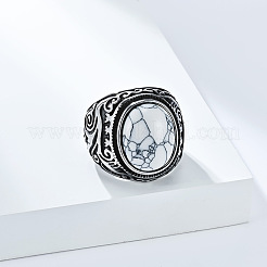 Кольца для мужчин из нержавеющей стали 304 с натуральным говлитом.&nbsp;FS-WG44E14-10