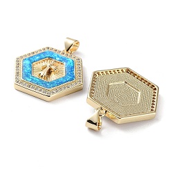 Ciondoli in ottone con placcatura a cremagliera con micro pavé di zirconi chiari&nbsp;KK-C041-06B-G