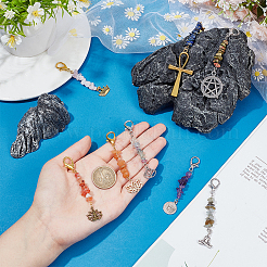 Украшение из кулона из драгоценных камней и сплава в тибетском стиле&nbsp;HJEW-AB00431