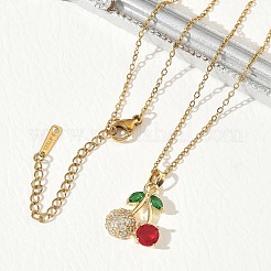 Collares con colgantes de latón y circonita cúbica&nbsp;SA-CBA7E55-03G-02