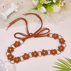 1 шт. искусственная кожа цветок латунное кольцо звено цепи пояса живота цепи для женщин&nbsp;AJEW-CL0001-49C