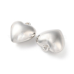 CCBプラスチックペンダント  ハートチャーム  プラチナ  29x28x16mm  穴：2.5mm&nbsp;CCB-C001-09H-P