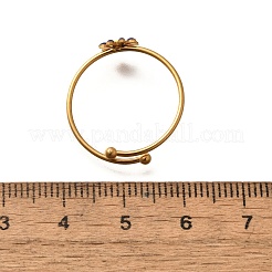 Открытые эмалированные манжеты из нержавеющей стали daisy 304 для женщин&nbsp;RJEW-M061-01G-03