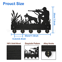 Настенные вешалки из дерева и железа HJEW-WH0055-093