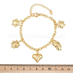 Браслеты с подвесками из нержавеющей стали 304&nbsp;BJEW-D359-06G