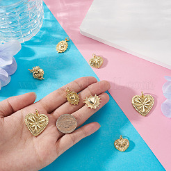 10pcs 5 Arten Messinganhänger&nbsp;KK-TA0008-41
