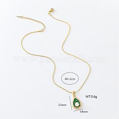 3 шт. французская винтажная нержавеющая сталь зеленая эмаль паве имитация жемчуга каплевидная подвеска элегантные ожерелья для женщин RG2953